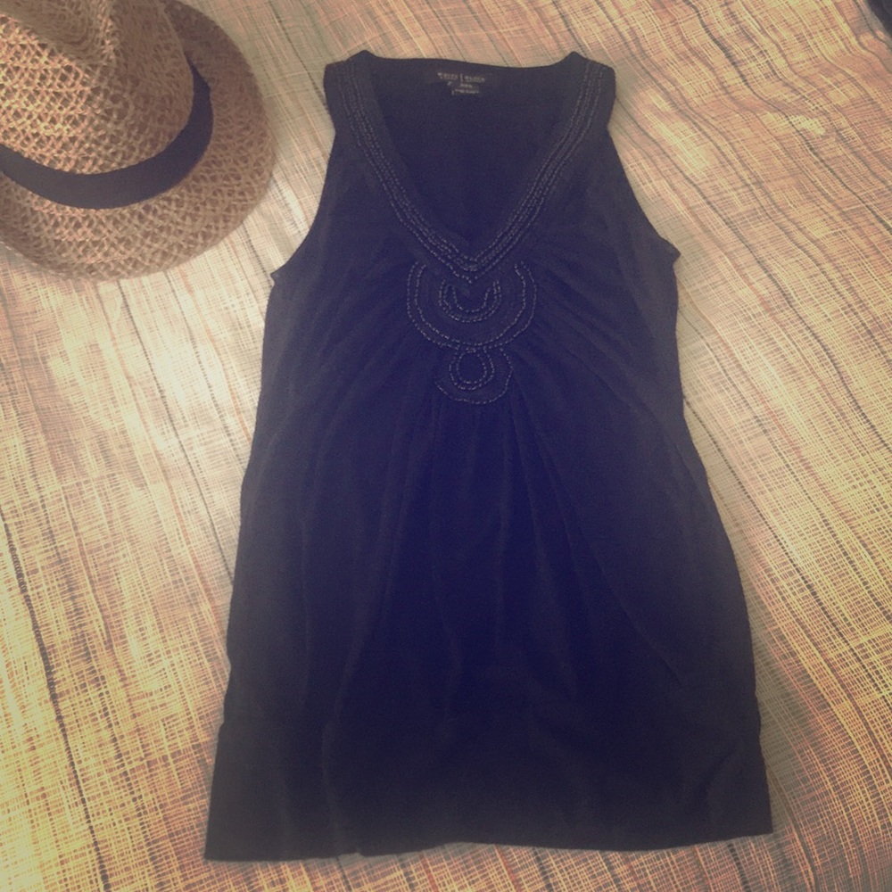 White House Black Market Tank with Beaded Detail